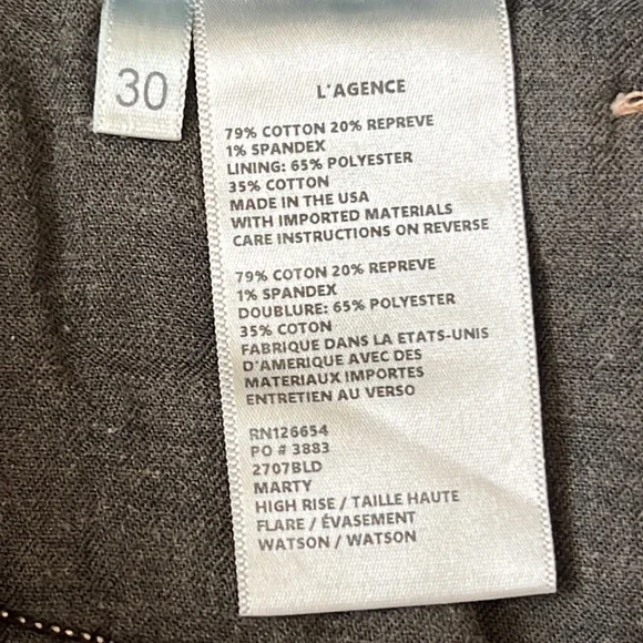 L'AGENCE Bell High-Rise Flare Marty Women Sz 30 Indigo bell Bottom Stretch Jeans - Picture 9 of 10
